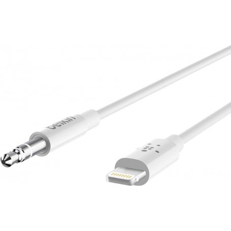 Belkin AV10172BT03-WHT 3.5 mm Audio Cable with Lightning Connectore, 3 ft - White