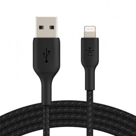 Belkin CAA002BT1MBK BoostCharge Braided Lightning to USB-A Cable (3.3ft Black)