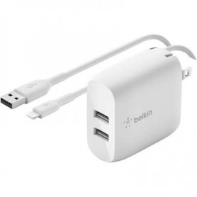 Belkin WCD001DQ1MWH Boost Charge Dual USB-A Wall Charger 24W + Lightning-USB-A Cable
