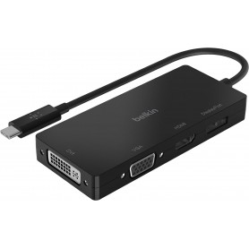 Belkin AVC003BTBK USB-C to DVI-I, VGA, HDMI, DisplayPort Adapter - 4K Support - Black