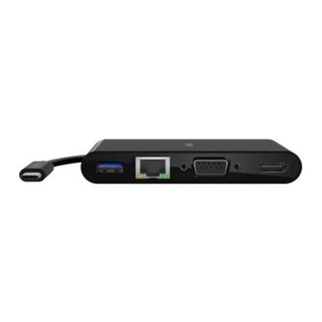 Belkin AVC005BTBK Mutimedia Adapter USBC-Gbe HDMI VGA USBA Black