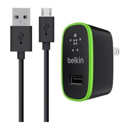 Belkin F8M886TT04-BLK Universal Home Charger with Micro USB Chargesync Cable 12WATT/2.4 Amp