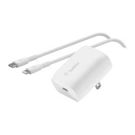 Belkin WCA006DQ1MWH-B5 20W PD PPS Wall Charger with 1M PVC C-LTG White