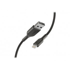 Belkin PK1002BTMXC12PK Playa USB-A to Lightning Braided Cable, Black, 2-Pack