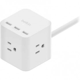 Belkin SRA006P3TT5 3-Outlet Power Strip with 5FT Cord & USB-A Ports