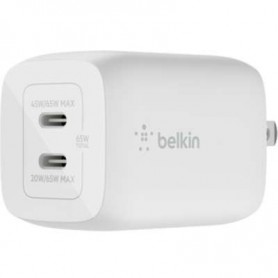 Belkin WCH013DQWH BoostCharge Pro 65W Dual USB-C GaN Wall Charger