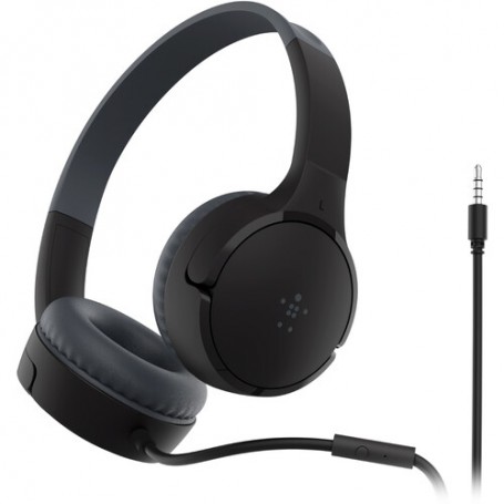 Belkin AUD004BTBK SoundForm Mini On-Ear Headphones for Kids (Black)