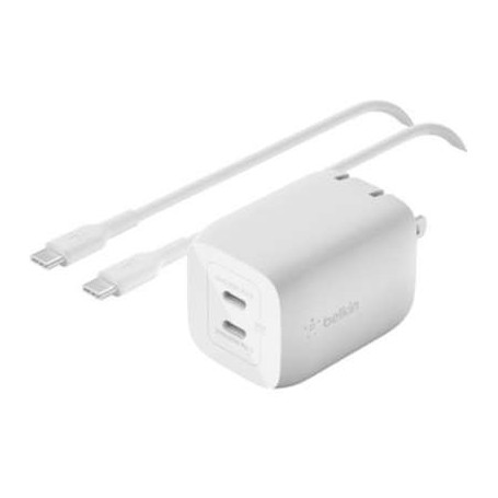Belkin WCH013DQ2MWH-B6 BoostCharge Pro Dual USB-C GaN Wall Charger with USB-C Cable