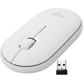 Logitech 910-005770 Pebble Wireless Mouse with Bluetooth or 2.4 GHz Receiver Off-Whitea