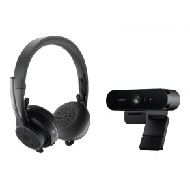 Logitech 991-000308 UC ZONE Wireless Headset + Brio webcam