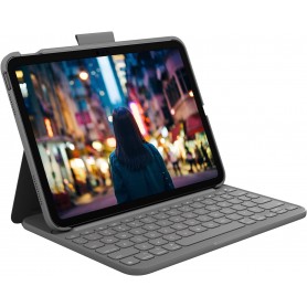 Logitech 920-011368 Slim Folio Protective Bluetooth Keyboard Case for 10.9" iPad 10th Gen (Oxford Gray)