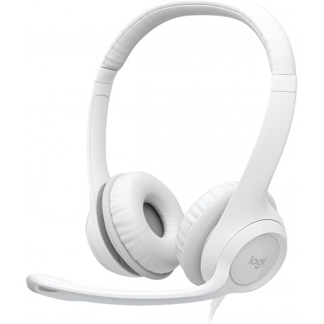 Logitech 981-001285 H390 USB Computer Headset Off White
