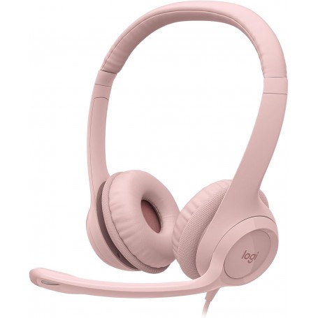 Logitech 981-001280 H390 USB Computer Headset Rose