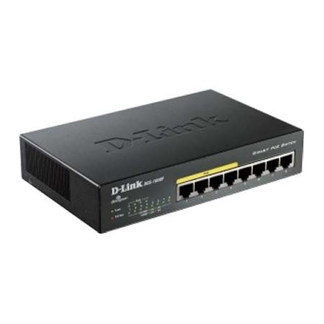 D-Link DGS-1008P PoE Switch, 8 Port Ethernet Gigabit Unmanaged Desktop Switch