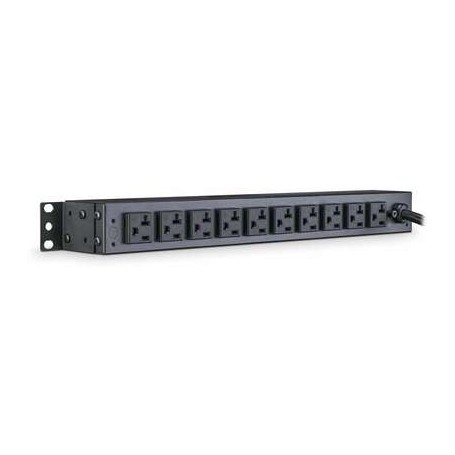 CyberPower PDU20B10R 20A Basic PDU 1U 10 Out 5-20R 120V 10R Out 5-20P 15FT Cord