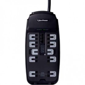 CyberPower CSP1008T Surge Protector 10OUT Right Angle NEMA $400K 8FT Cord