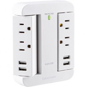 CyberPower P4WSU 4-Outlet Home Office Surge Protector with USB (125V)