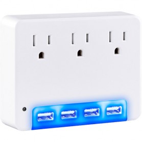 CyberPower P3WUN 3 AC Outlet Wall Tap 125V 4 USB 3.4A PT
