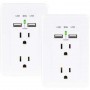 CyberPower MP18HO007 2-Outlet Wall Tap with 2 USB Ports (2-Pack)