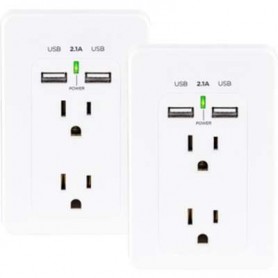 CyberPower MP18HO007 2-Outlet Wall Tap with 2 USB Ports (2-Pack)