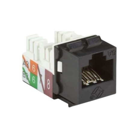 Black Box C6AJA70-BK-R2 CAT6A Keystone Jack Unshielded RJ45 Black