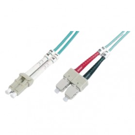 AddOn ADD-SC-LC-3M5OM4 3M Lomm OM4 Fiber Optic Male LC/SC 50/125 Duplex Aqua Cable