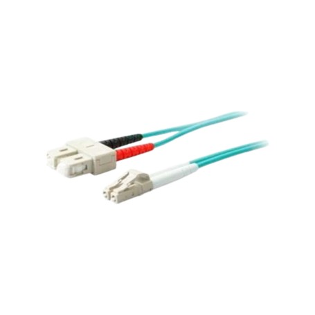 AddOn ADD-SC-LC-2M5OM4 2M Lomm OM4 Fiber Optic Male LC/SC 50/125 Duplex Aqua Cable