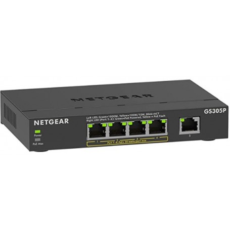NETGEAR GS305P-300NAS 5-Port Gigabit Ethernet PoE Switch