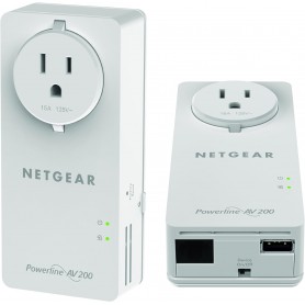 NETGEAR XAUB2511-100NAS Powerline 200Mbps 2-Port PassThru Adapte