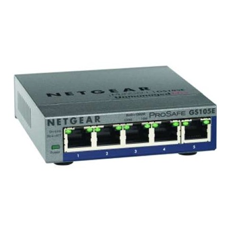 NETGEAR GS105E-200NAS ProSAFE Plus 5-Port Gigabit Web Managed Switch
