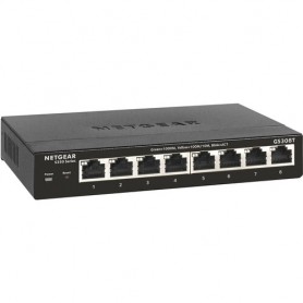 NETGEAR GS308T-100NAS 8-Port Gigabit Ethernet Smart Switch (GS308T) - Managed, Desktop, Silent Operation, S350 Series