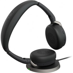 Jabra 26699-989-989-01 Evolve2 65 Flex Link UC Stereo Wireless Headset with Wireless Charger