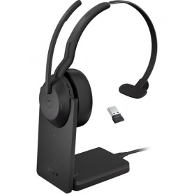 Jabra 25599-889-989-01 Evolve2 55 Link380a USB-A Mono Wireless Headset with Stand