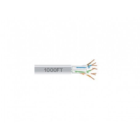 Black Box C6ABC51-GY-1000 CAT6A 650MHz UTP Solid Bulk Cable, Gray, 1000ft