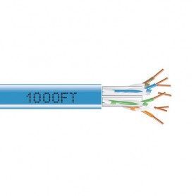 Black Box C6ABC51-BL-1000 CAT6A 650MHz UTP Solid Bulk Cable, Blue, 1000ft