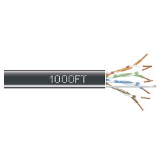 Black Box EYN860A-PB-1000 GigaBase Cat5e 350MHz Solid Ethernet Bulk Cable - 1000ft - Black