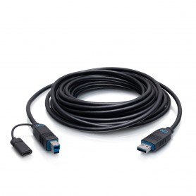 C2G C2G30085 USB cable USB 3.2 Gen 2 3.1 Gen 2 300" 7.62 m USB A USB B USB C Black