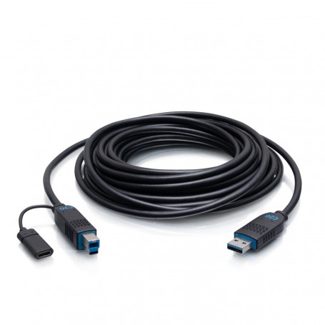 C2G C2G30085 USB cable USB 3.2 Gen 2 3.1 Gen 2 300" 7.62 m USB A USB B USB C Black