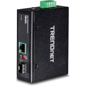 TRENDnet TI-PF11SFP Hardened Industrial SFP to Gigabit PoE+ Media Converter for Reliable Networking
