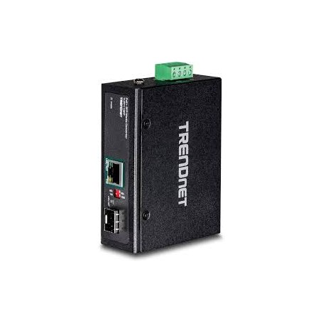 TRENDnet TI-PF11SFP Hardened Industrial SFP to Gigabit PoE+ Media Converter for Reliable Networking