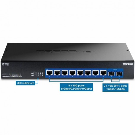TRENDnet TEG-S7102 10-Port 10G Unmanaged Switch, 8 x 10G Ports, 2 x 10G SFP+