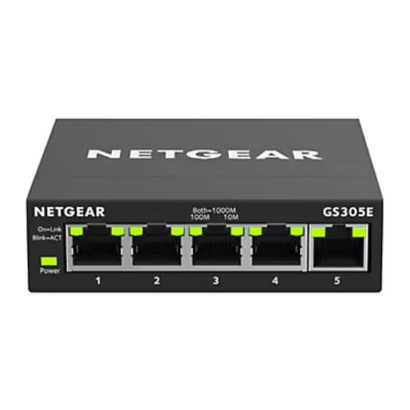 NETGEAR GS305E-100NAS 5 Port Gigabit Ethernet Plus Switch