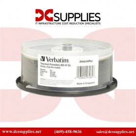 Verbatim 97284 BD-R DL 50GB 6X DataLifePlus White Thermal Hub Printable (25 Discs)