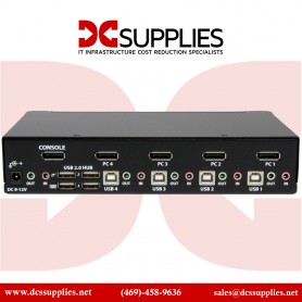 StarTech SV431DPUA 4 Port DisplayPort KVM Switch w/ Audio - USB, DP Monitor