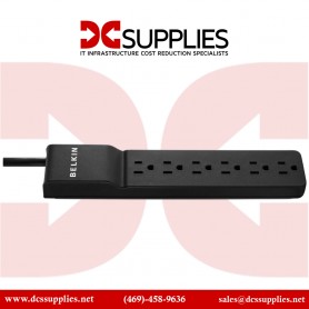 Belkin BV106000-04-BLK 6-Oultet Surge Protector w/ Off Switch - 4ft Cord - 600J - ST PLG - Black