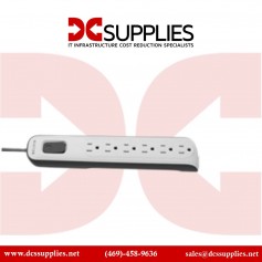 Belkin BV106000-04 6-Oultet Surge Protector w/ Off Switch - 4ft Cord - 600J - ST PLG - White/Gray