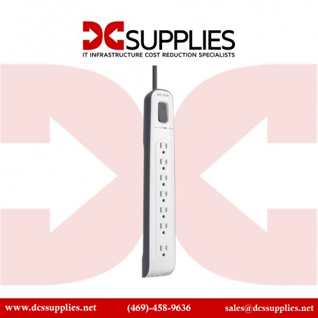 Belkin BV107200-12 7-Outlet Surge Protector w/ Telephone Protection - 12ft Cord - 2000J - RA PLG - White