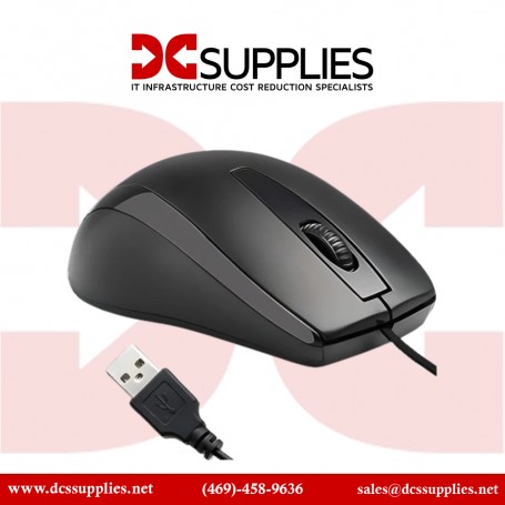 Belkin F5M010QBLK 3-Button Wired USB Optical Mouse with 5FT Cord, Compatible with PCs, Macs,