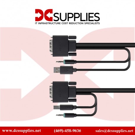 Belkin F1D9012B06T 6FT TAA DVI/USB/Audio SKVM Cable DVI-D M/M USB A/B Bag and Label