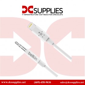 Belkin AV10172BT06-WHT 3.5 mm Audio Cable with Lightning Connector, 6 ft - White